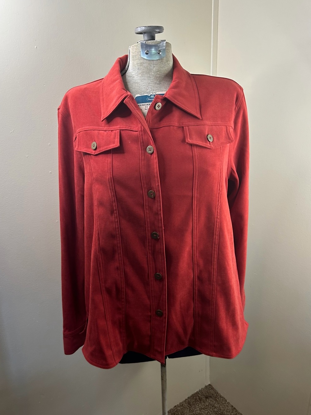 Red Long Sleeve Button Up Shirt